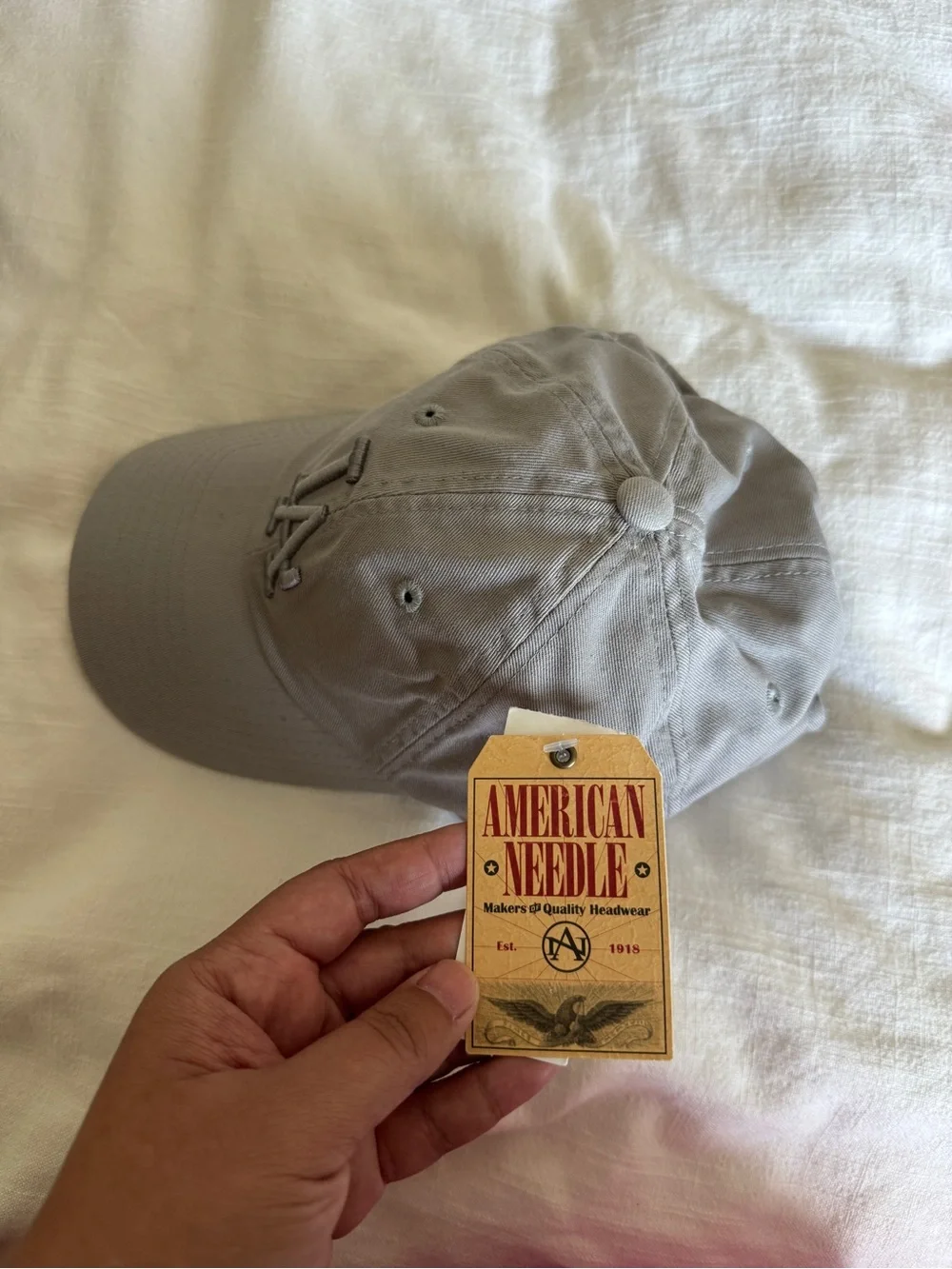 American Needle LA Embroidered Cap in Gray NWT